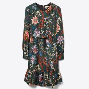 EUC Tory Burch Printed Silk Twill Dress in Fall Floral